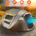 Khaki Pop Up Camping Tent with 4 Mosquito Net Windows Carrying Bag R818501