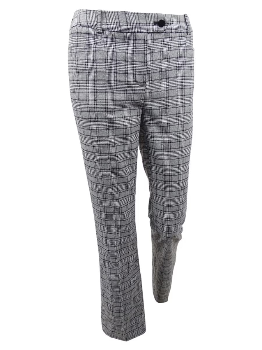 Plaid Straight-Leg Pants P2290