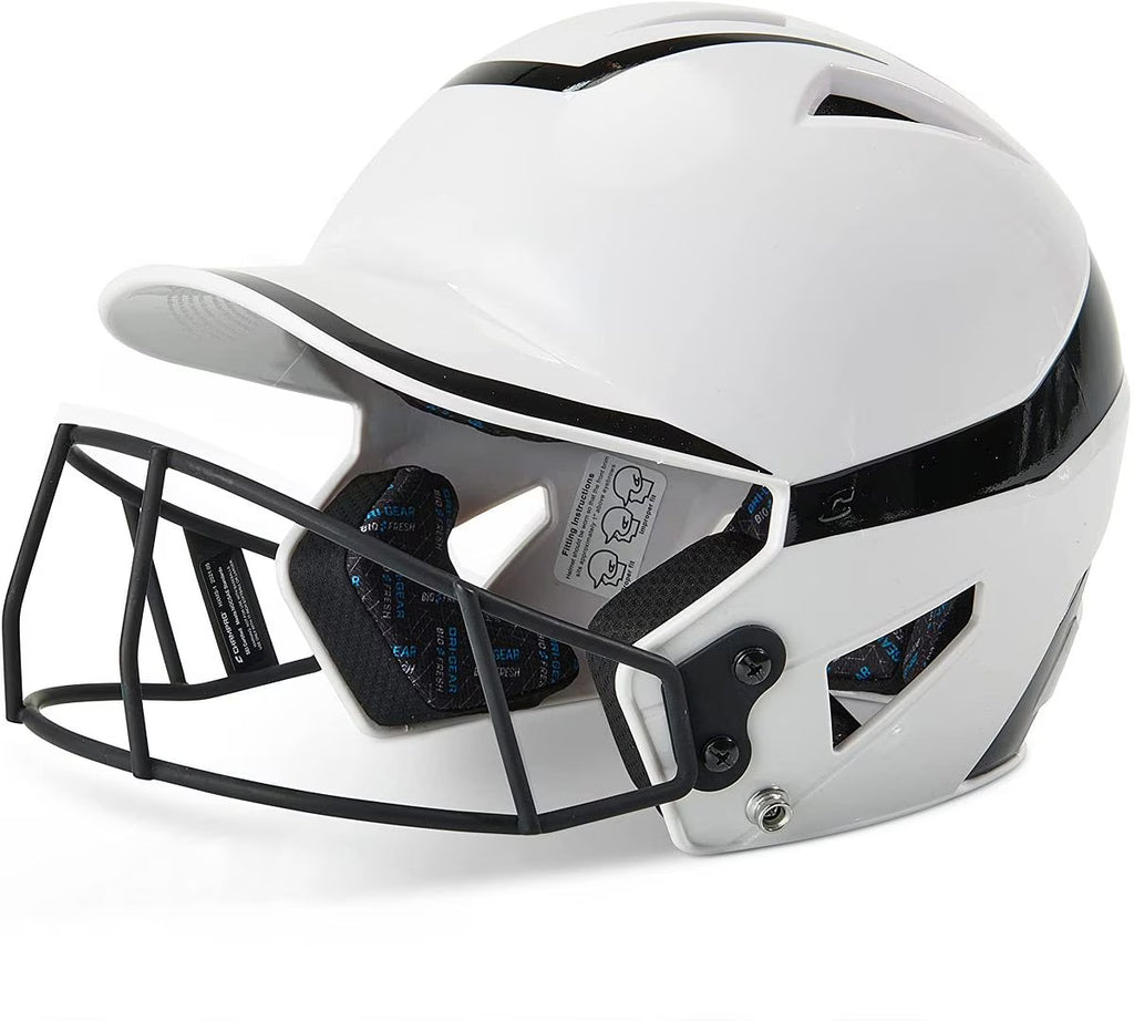 Youth Fastpitch Softball Batting Helmet Black/White T14706