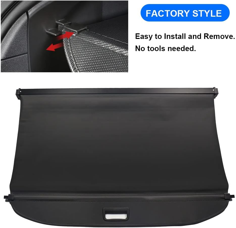 Cargo Cover for Tesla Model Y Rear Trunk Shade Cover Retractable Y3177