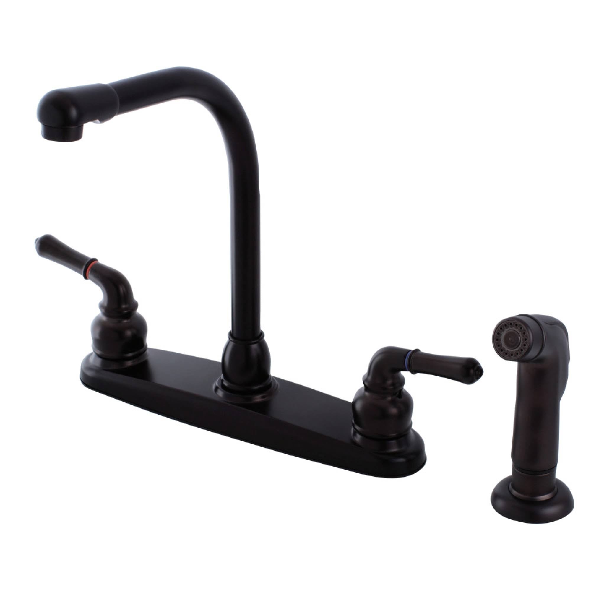 Oil Rubbed Bronze Centerset Kitchen Faucet with Sprayer T971