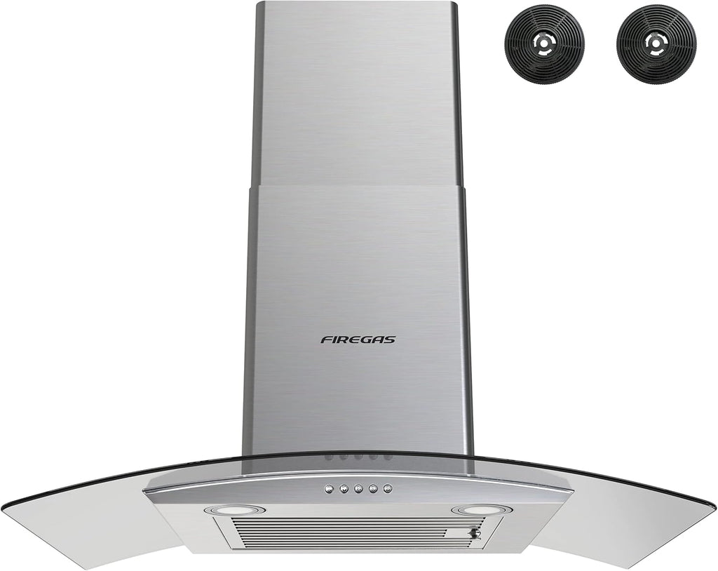 30 inch Wall Mount Range Hood with Ducted Exhaust Vent, Stainless Steel H5104