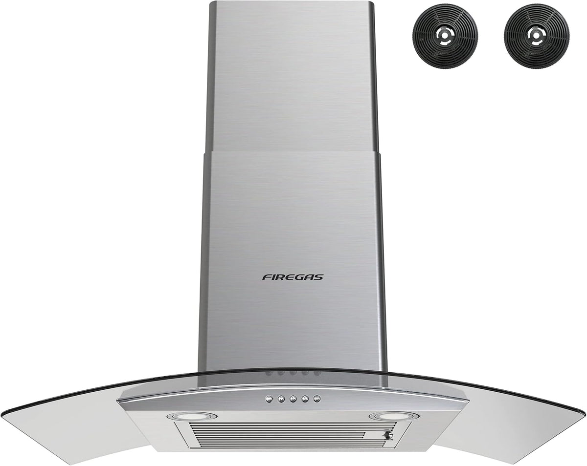 30 inch Wall Mount Range Hood with Ducted Exhaust Vent, Stainless Steel H5104