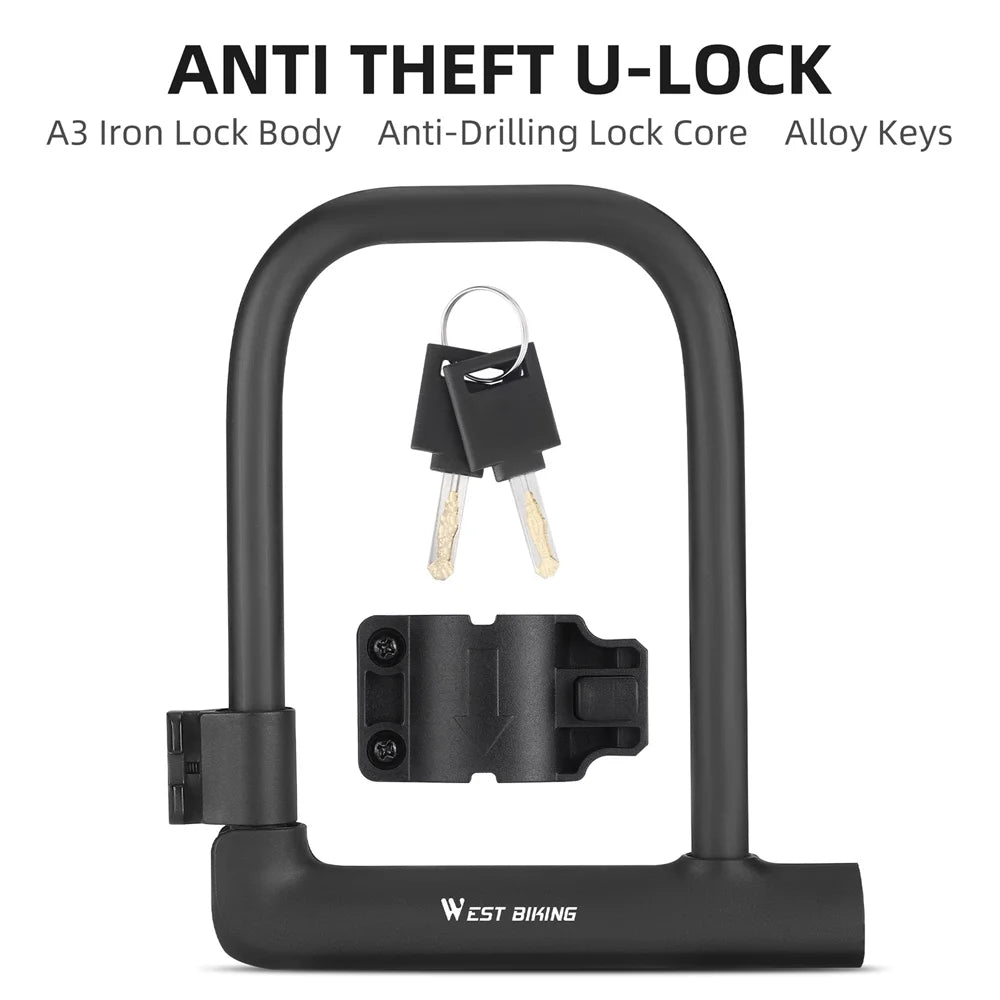 Heavy Duty U Lock with 2 Keys & Lock Holder Z925