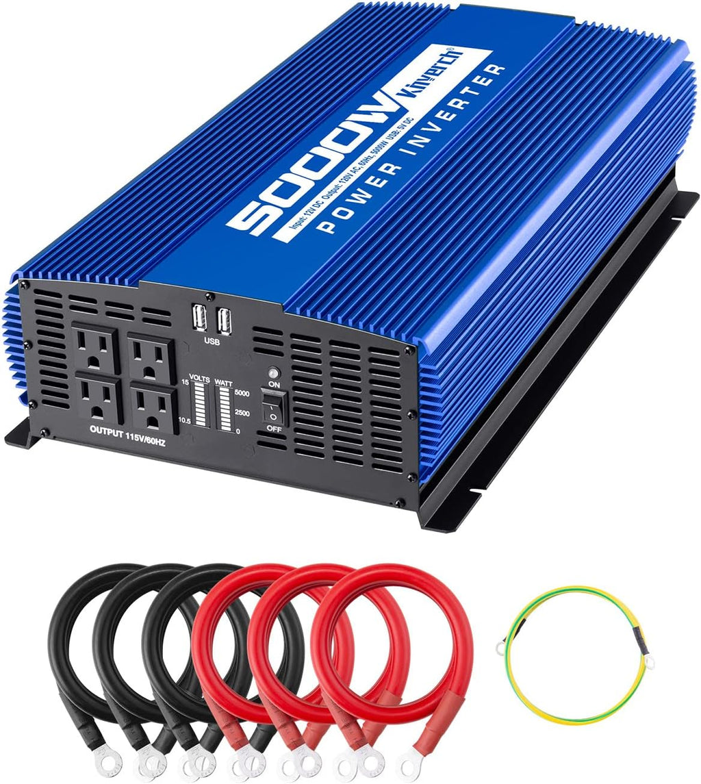 5000W Power Inverter 12V to 110V 4AC Outlets 2USB Ports S20499