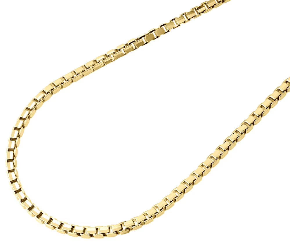 10K Yellow Gold 2.35mm Square Box Chain Necklace, 26 Inches C89788