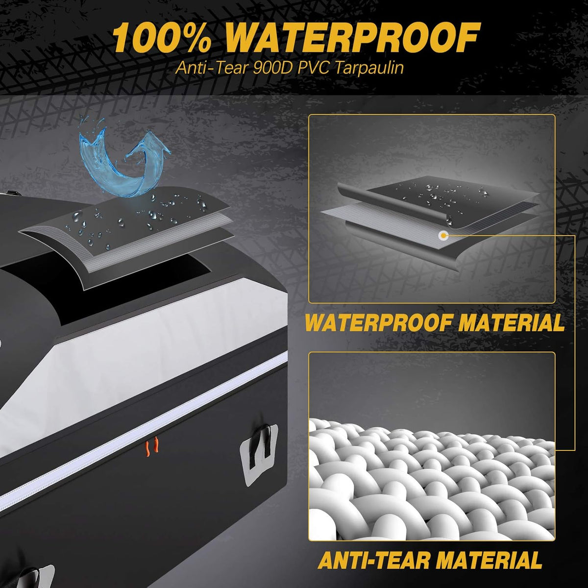 20 Cubic Feet Waterproof Car Rooftop Cargo Carrier Bag with Anti-Slip Mat I137095