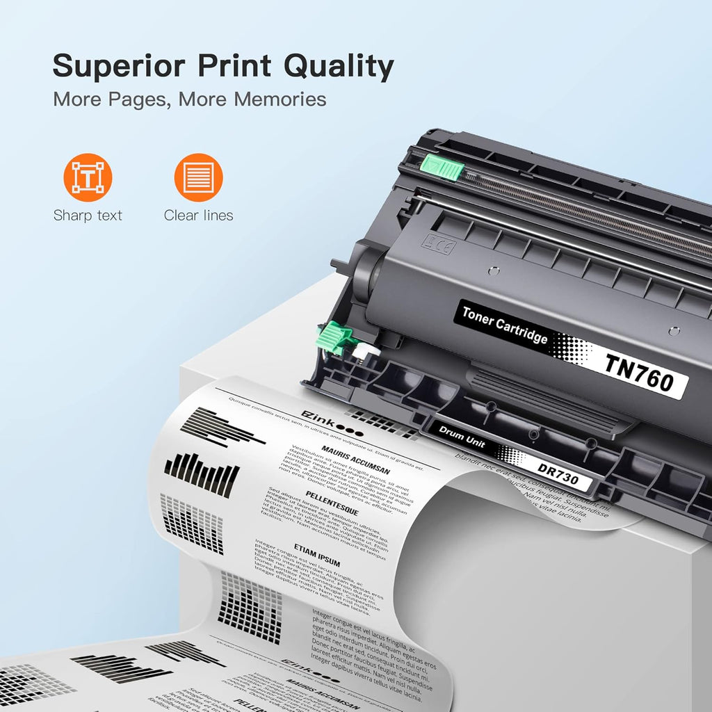 2 Toner Cartridge and 1 Drum Unit Black for Brother Printer T6651
