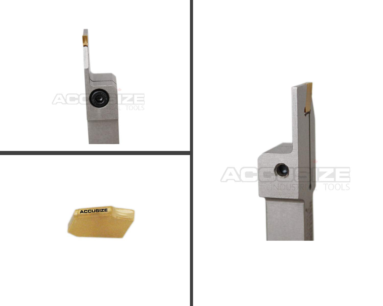 3/8'' x 1/2'' Heavy Duty Indexable Grooving/Parting Holder with 11 Tin Coated Carbide Inserts U291463