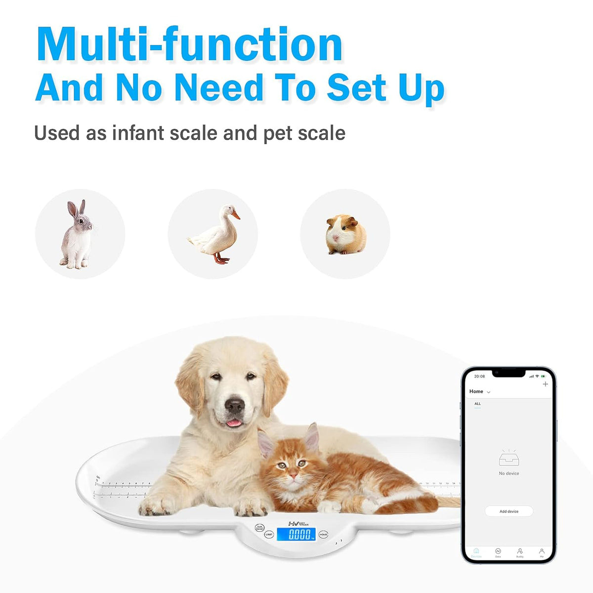 Pack of 2 Digital Baby Scale with Hold Function, LCD Display, ± 0.1oz D4459