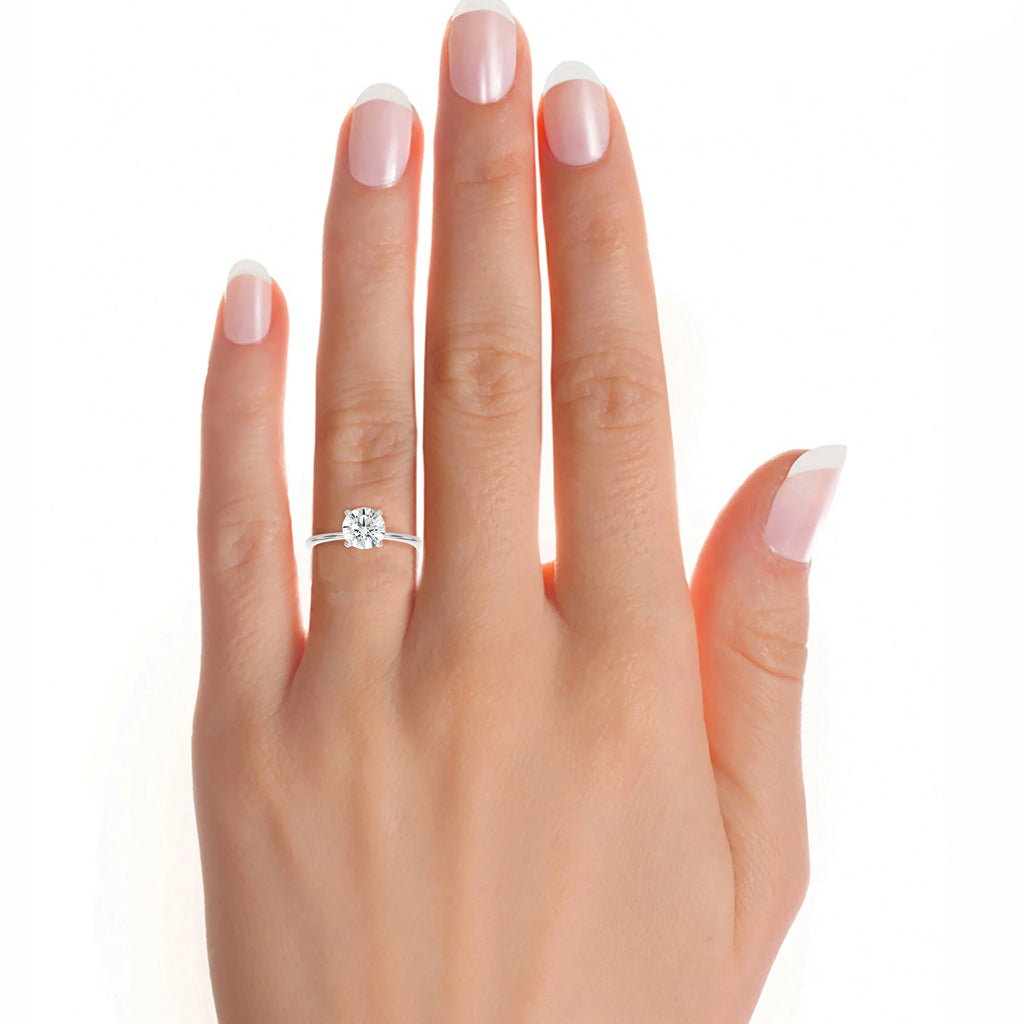 14k White Gold Lab Grown Diamond Solitaire Engagement Ring S68376