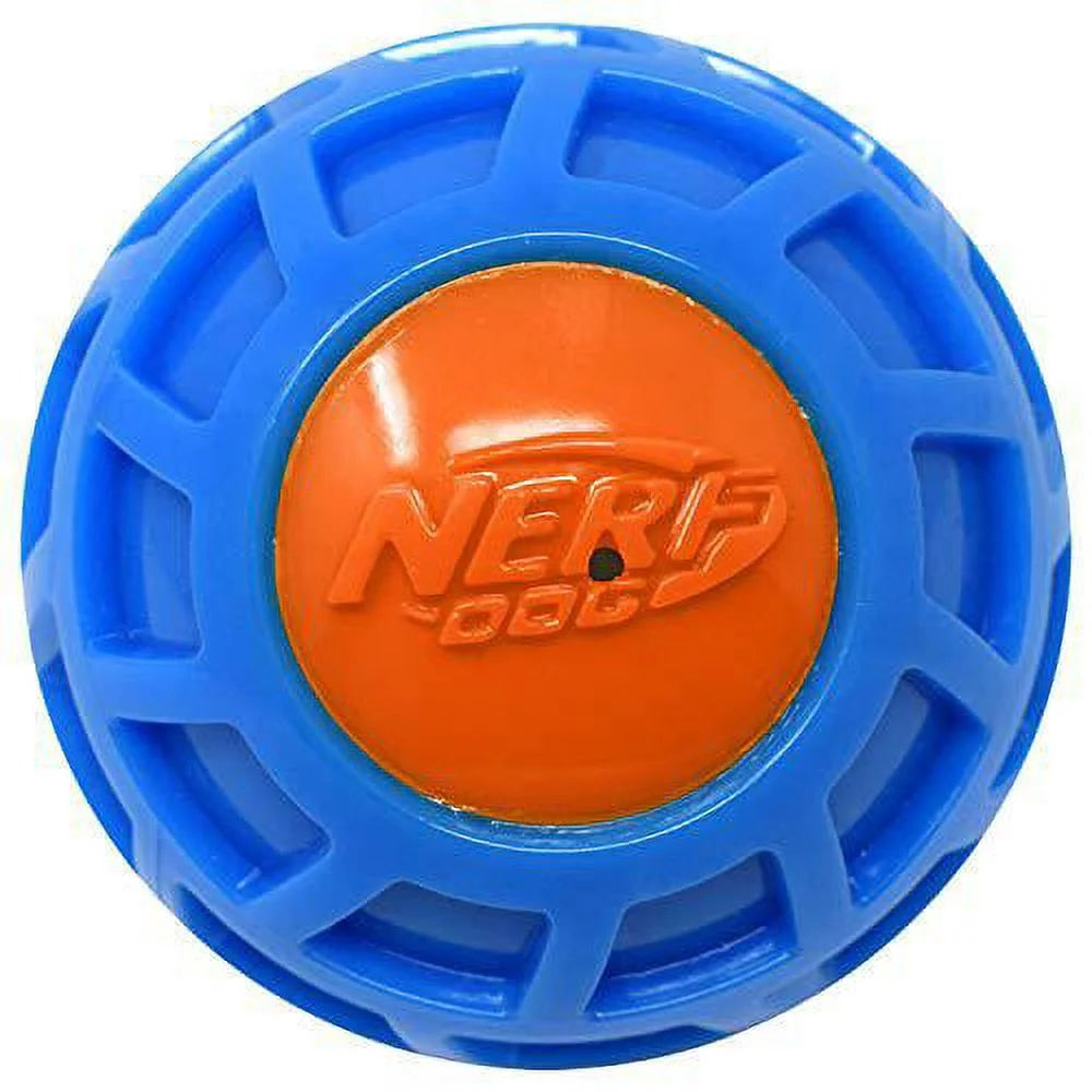 TPR Exo Squeak Ball - Blue/Orange V40050