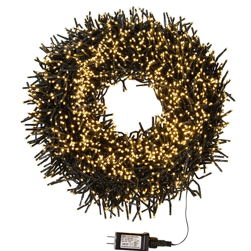 3000-Light 98-Foot Cluster Garland with Warm White LED Lights P570