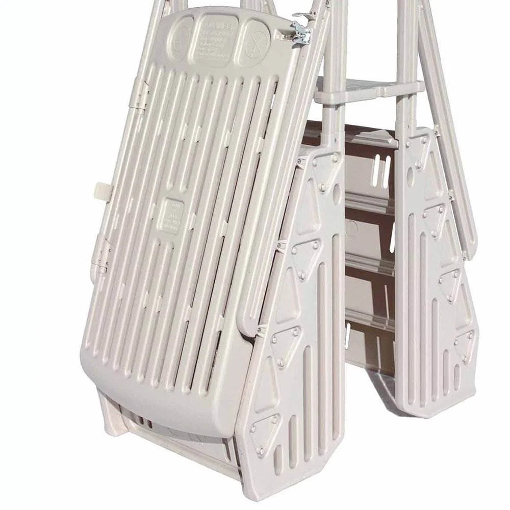Taupe Above Ground Pool Ladder with Gate Q412968