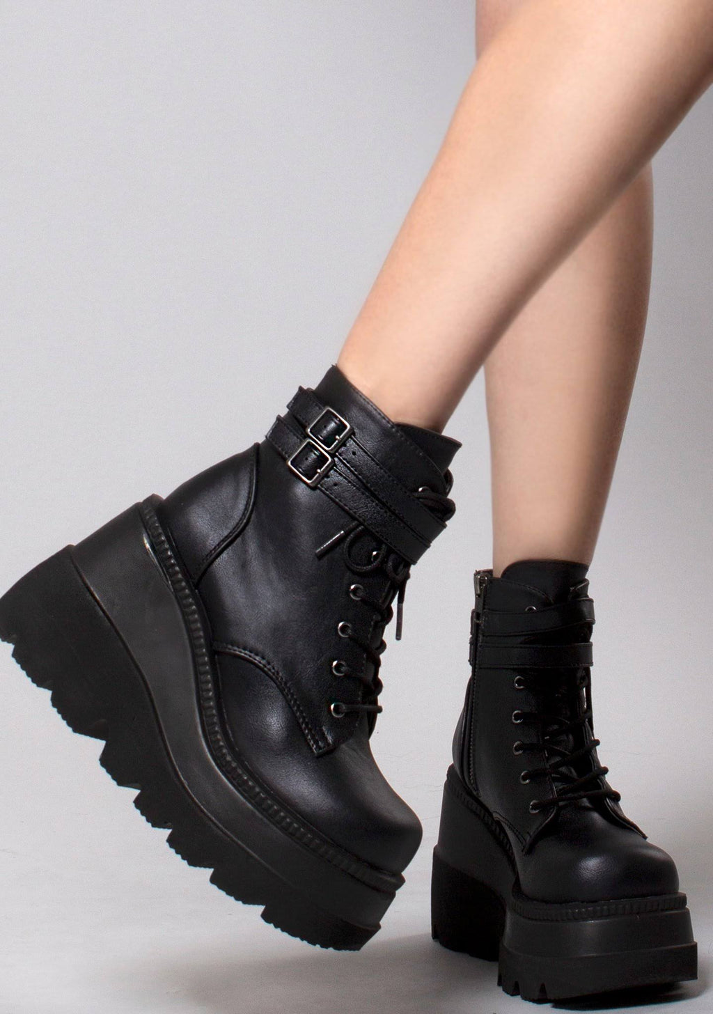 Black Vegan Leather Shoes J31584