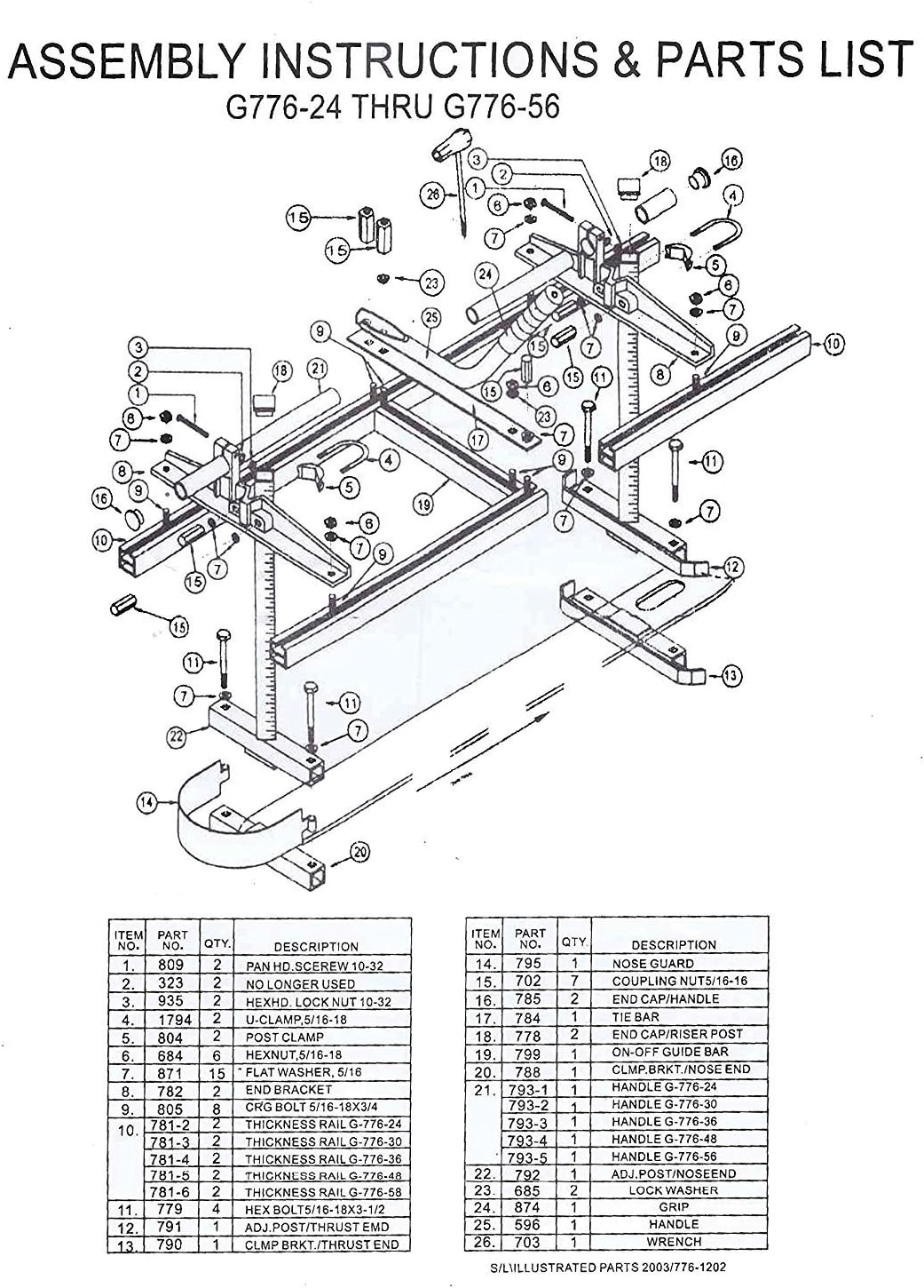 Portable Aluminum Steel Saw Mill 36 Inch Planking Lumber Cutting Bar V215