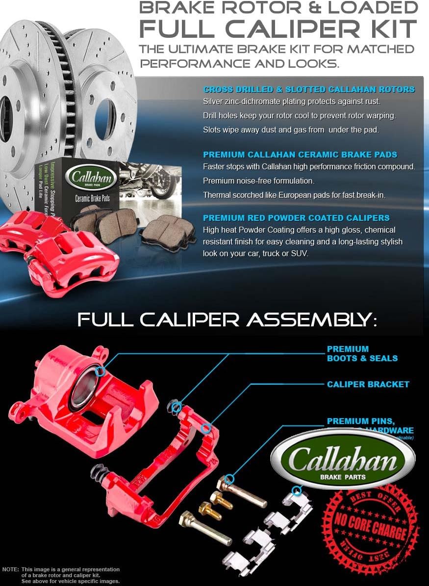 FRONT + REAR OE Calipers + Rotors + Ceramic Pads Kit W2969