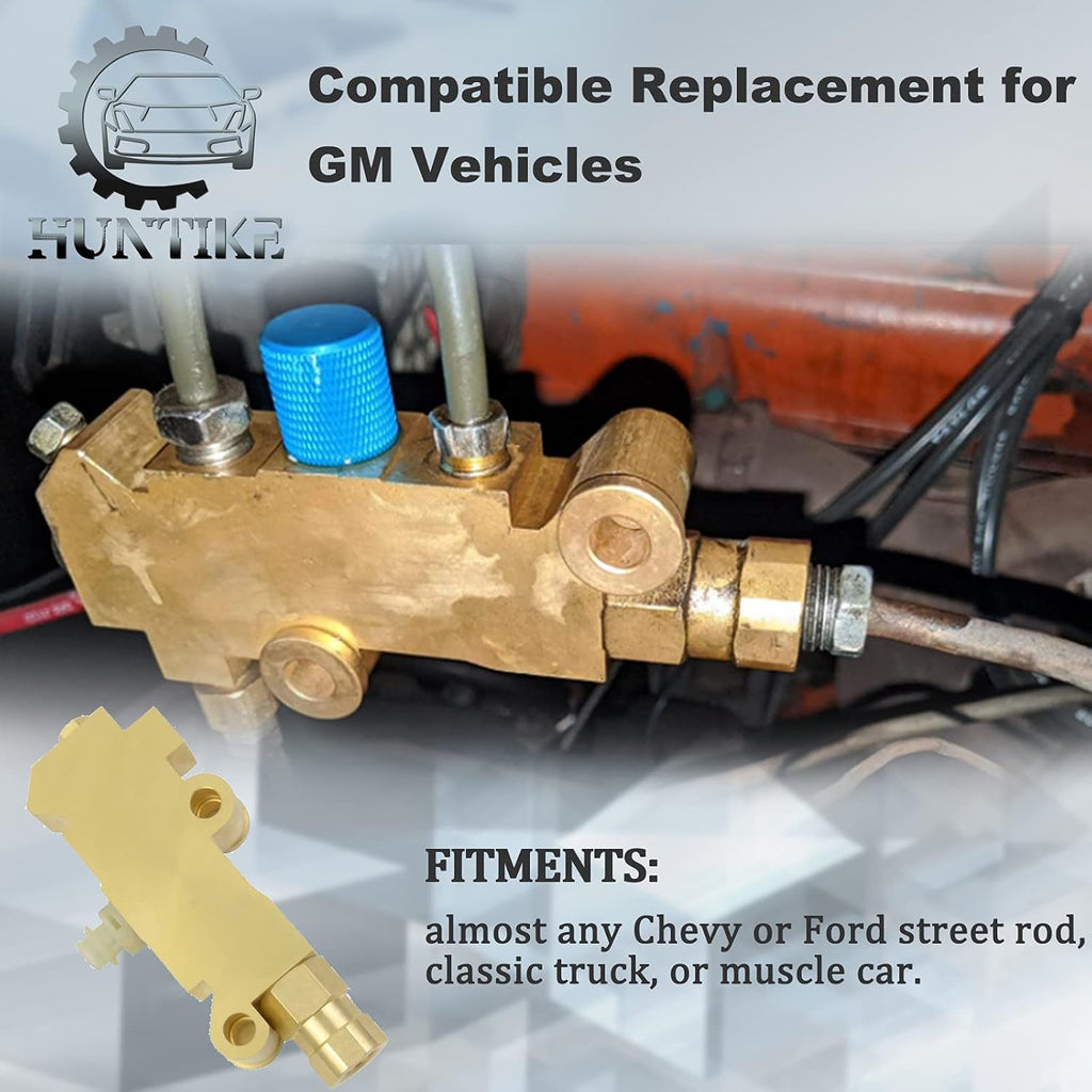 Brass Proportioning Valve Disc/Drum Brake Compatible with GM Street Rod Classic Car & Truck Pack of 2 C717132