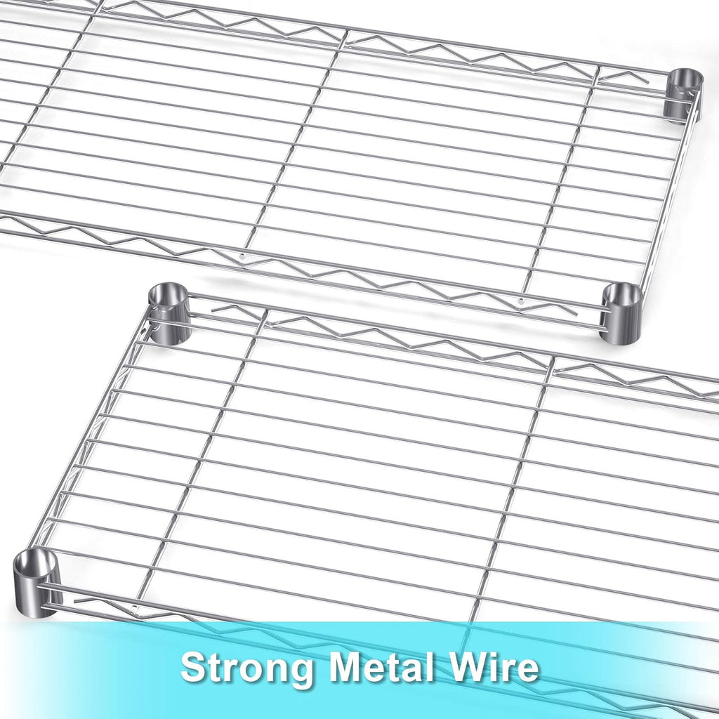 4 Tiers Rolling Cart Utility Racks Adjustable Wire Metal Shelving A445973