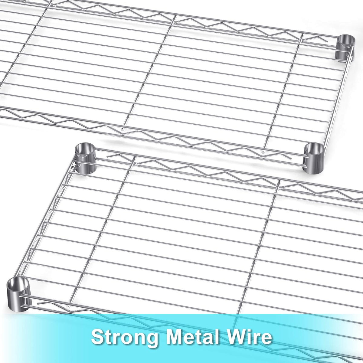 4 Tiers Rolling Cart Utility Racks Adjustable Wire Metal Shelving A445973