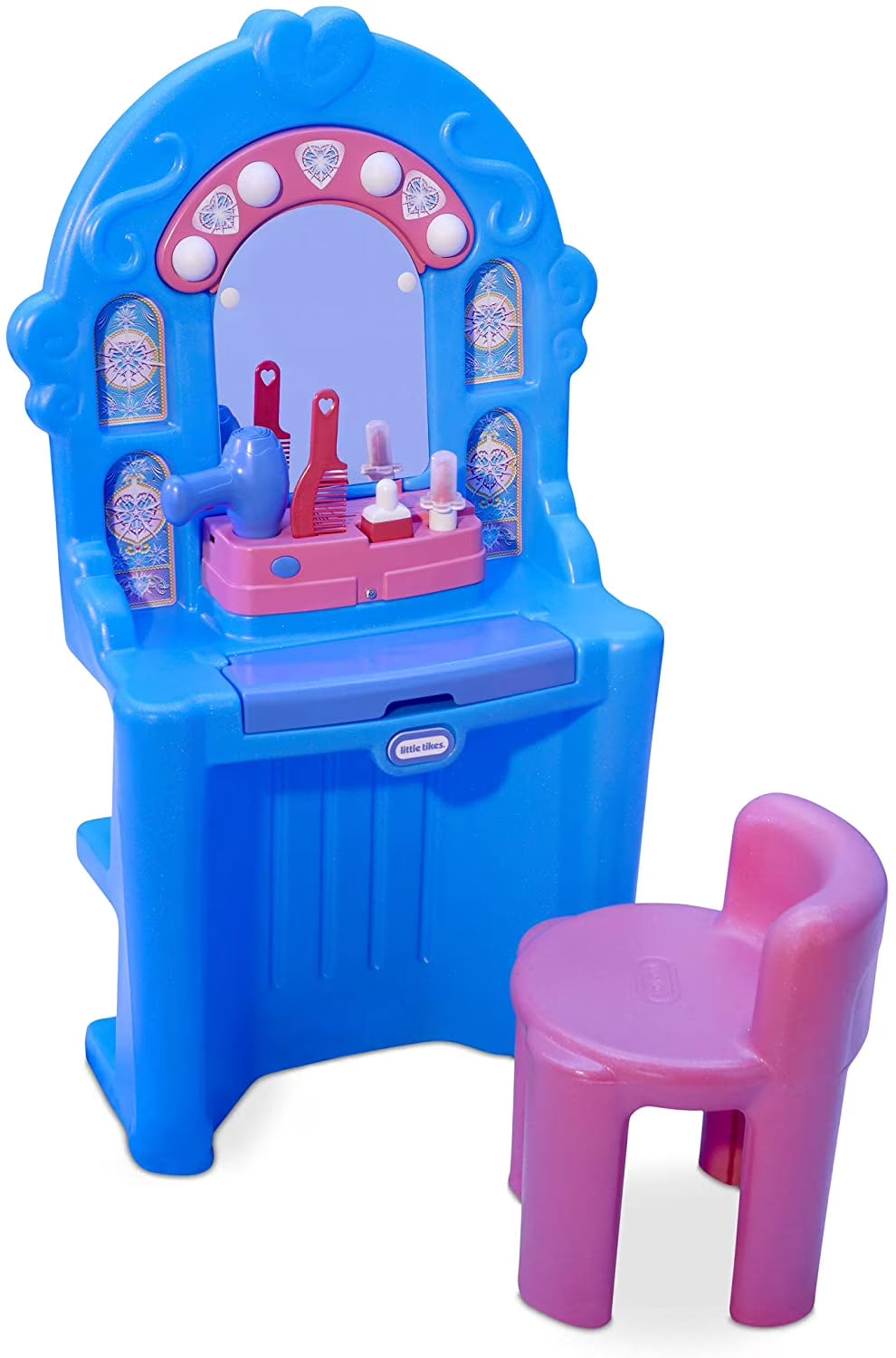 Ice Princess Magic Mirror Roleplay Vanity with Lights Sounds & Pretend Beauty Accessories L971