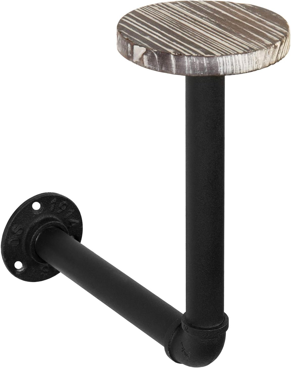Rustic Brown Wood Hat Rack with Industrial Metal Wall Mounted Bracket Pack of 2 Z867