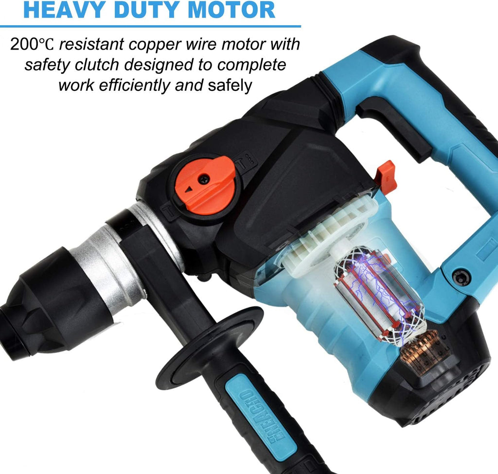 1-1/4 Inch SDS-Plus 12.5 Amp Heavy Duty Rotary Hammer Drill with Case G7951