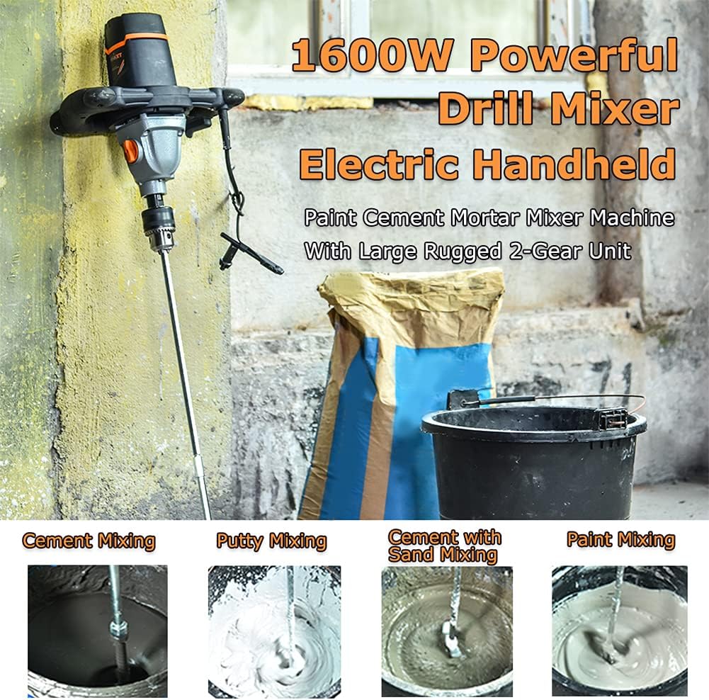 13A Concrete Mortar Mixer with 100mm Spiral Mixing Paddle C895154