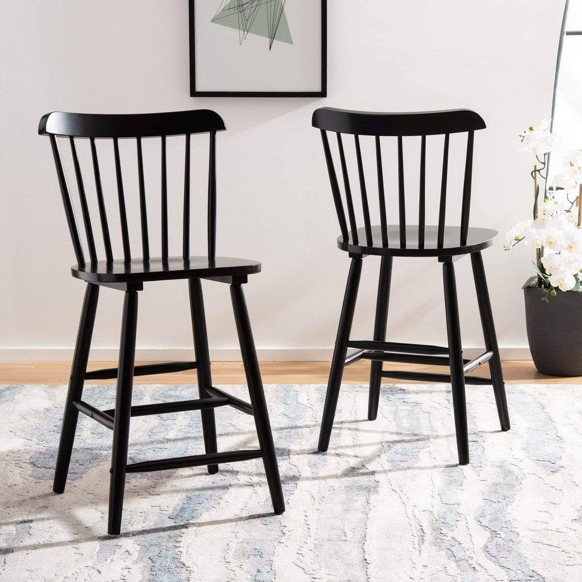 Black Bar Stool Set of 2 W1561