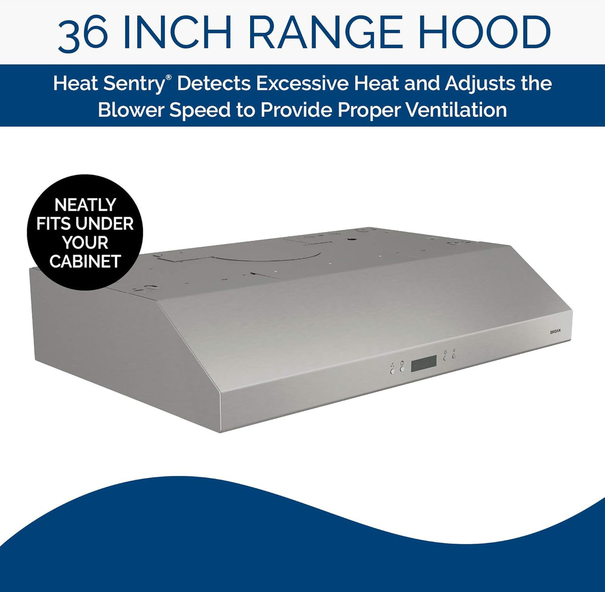 36-inch Stainless Steel Under Cabinet Range Hood with Light Exhaust Fan T66342