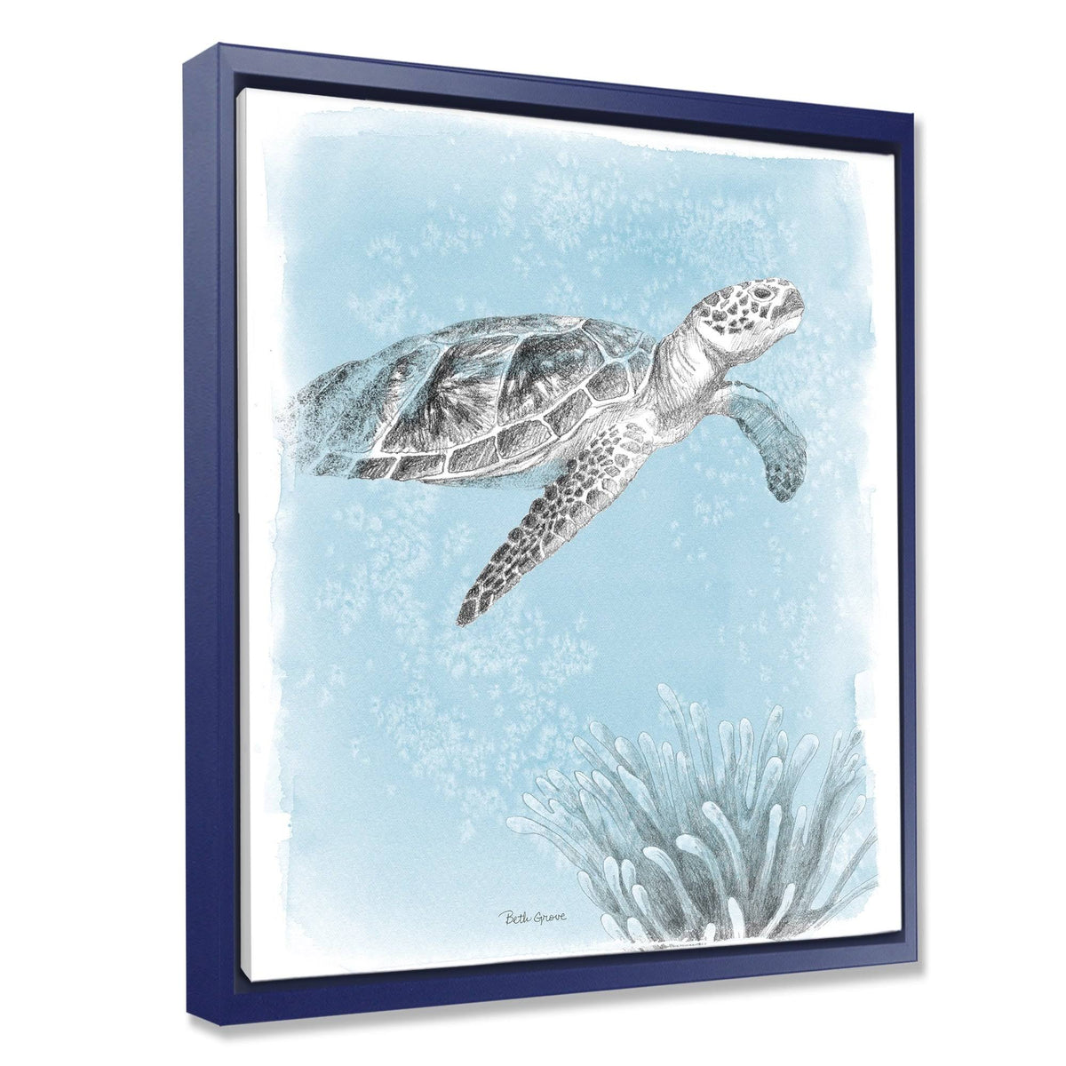 Grey Blue Framed Canvas G211282