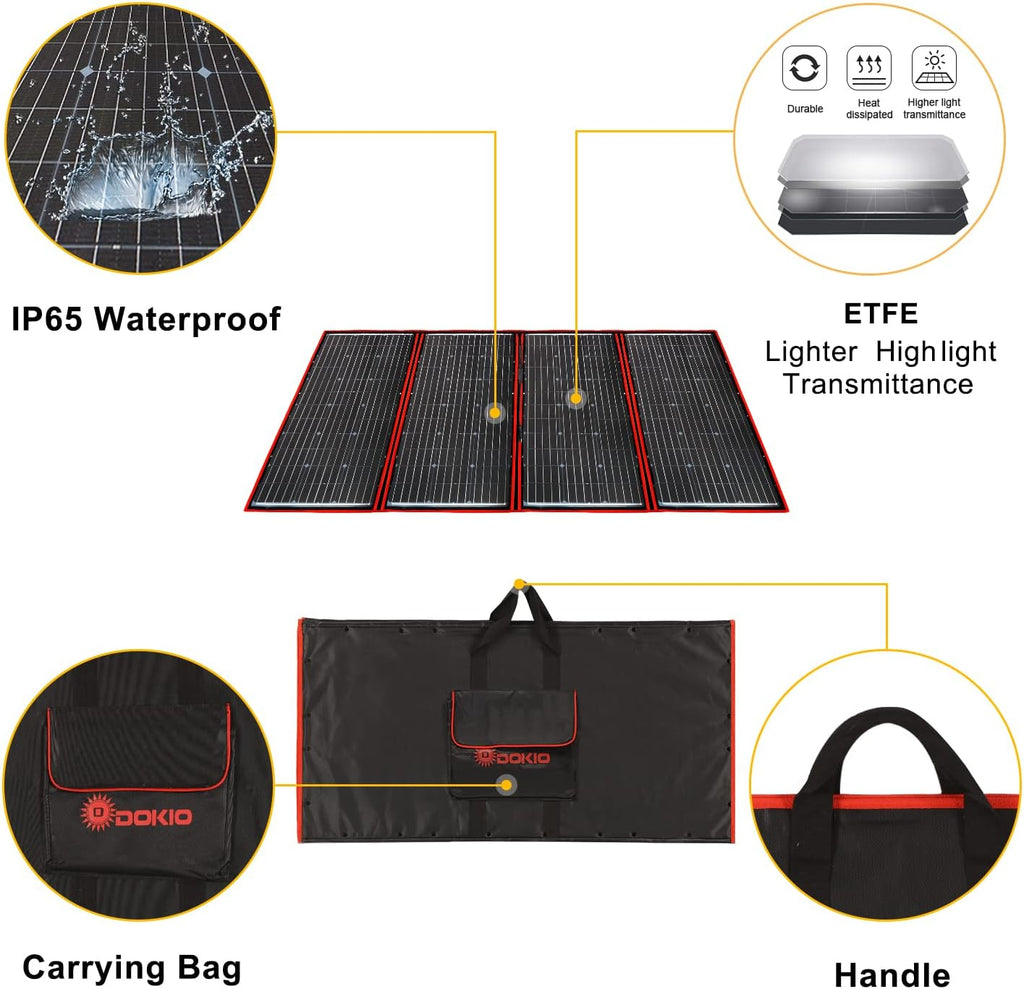 300W 18V Portable Folding Solar Panel with 2 USB Outputs O2929