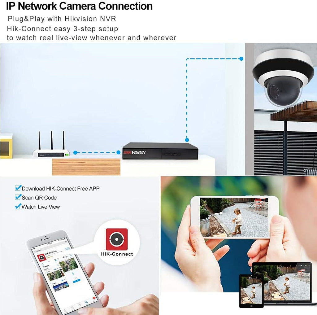 4MP PTZ IP Camera with 4X Optical Zoom, 66ft IR Night Vision, Built-in SD Slot G522