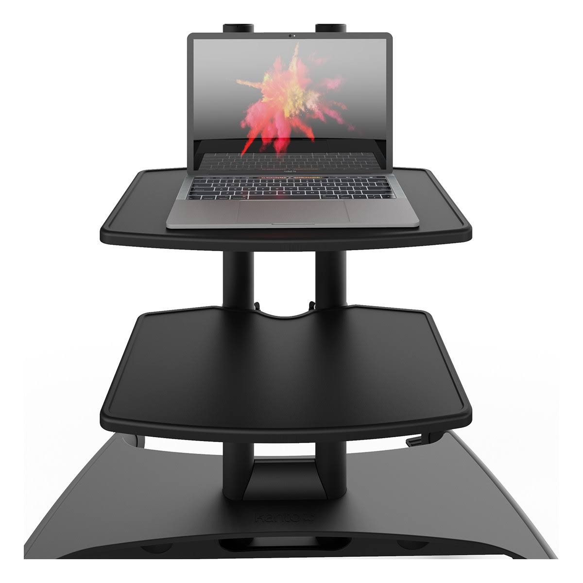 Black Mobile TV Mount with Two Adjustable Shelves C31417