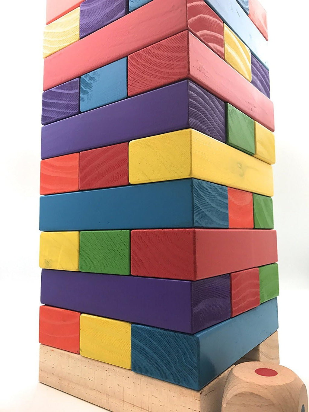 Colorful Tumbling Timber Tower with Dice and Carry Bag C53538
