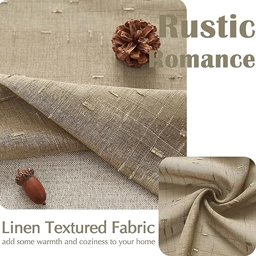 Beige Linen Sheer Valance 18 Inch Rod Pocket 1 Panel Y198