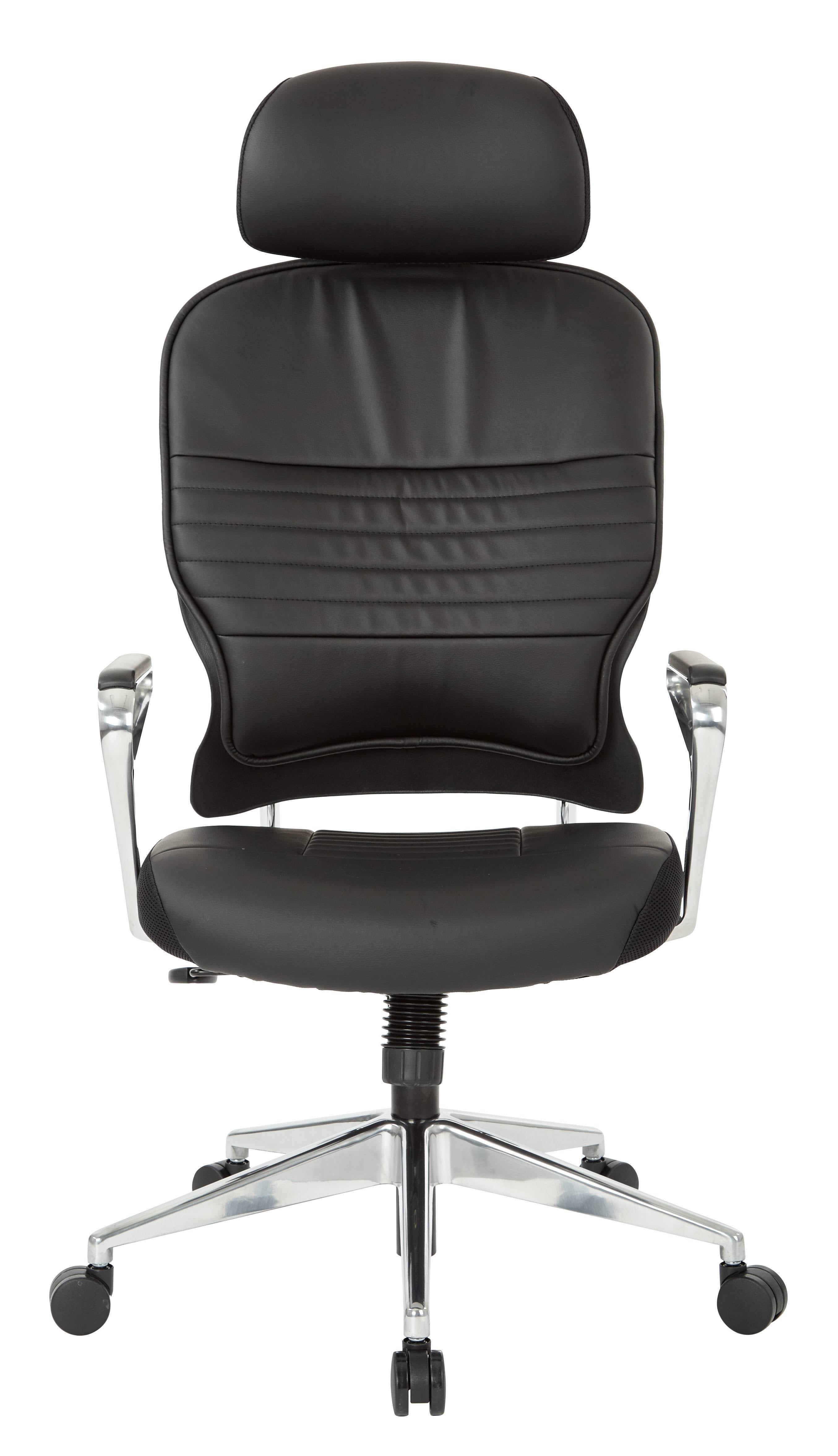 Bonded Leather Managers Chair with Headrest - Black I92321