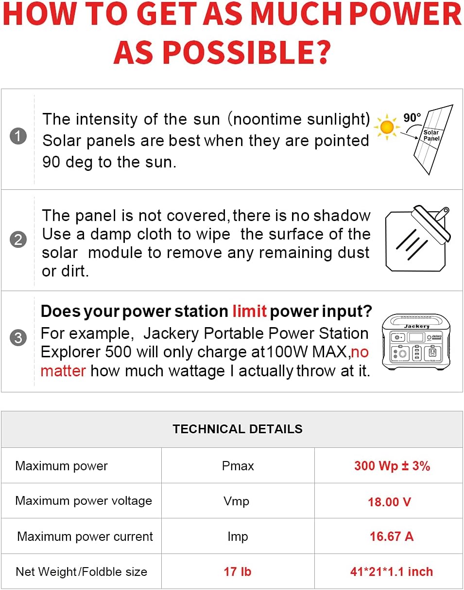 300W 18V Portable Folding Solar Panel with 2 USB Outputs O2929