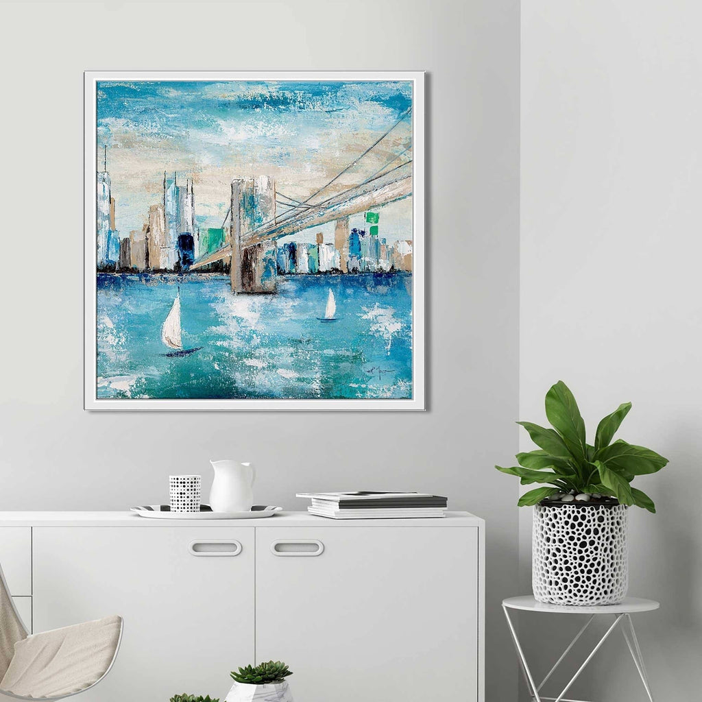 Blue Canvas Floating Frame Art R5431