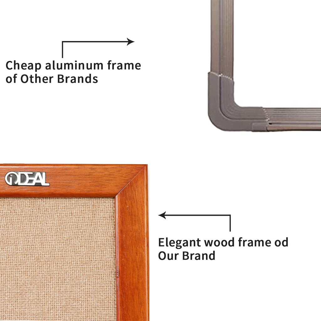 100% Wood Framed Canvas Wall Mounted Bulletin Board 48x36'' E57520