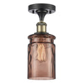 Matte Black 1 Light Semi-Flush Mount A787
