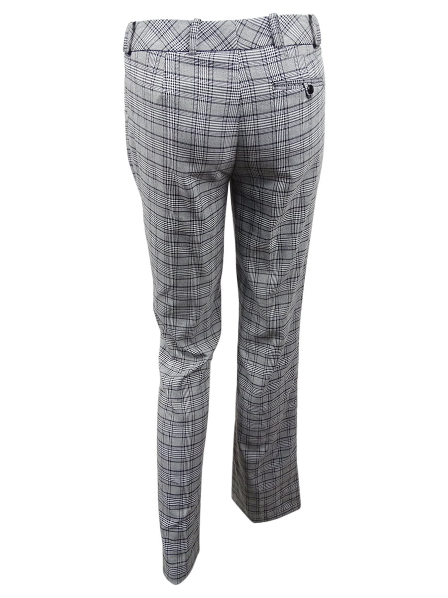 Plaid Straight-Leg Pants P2290