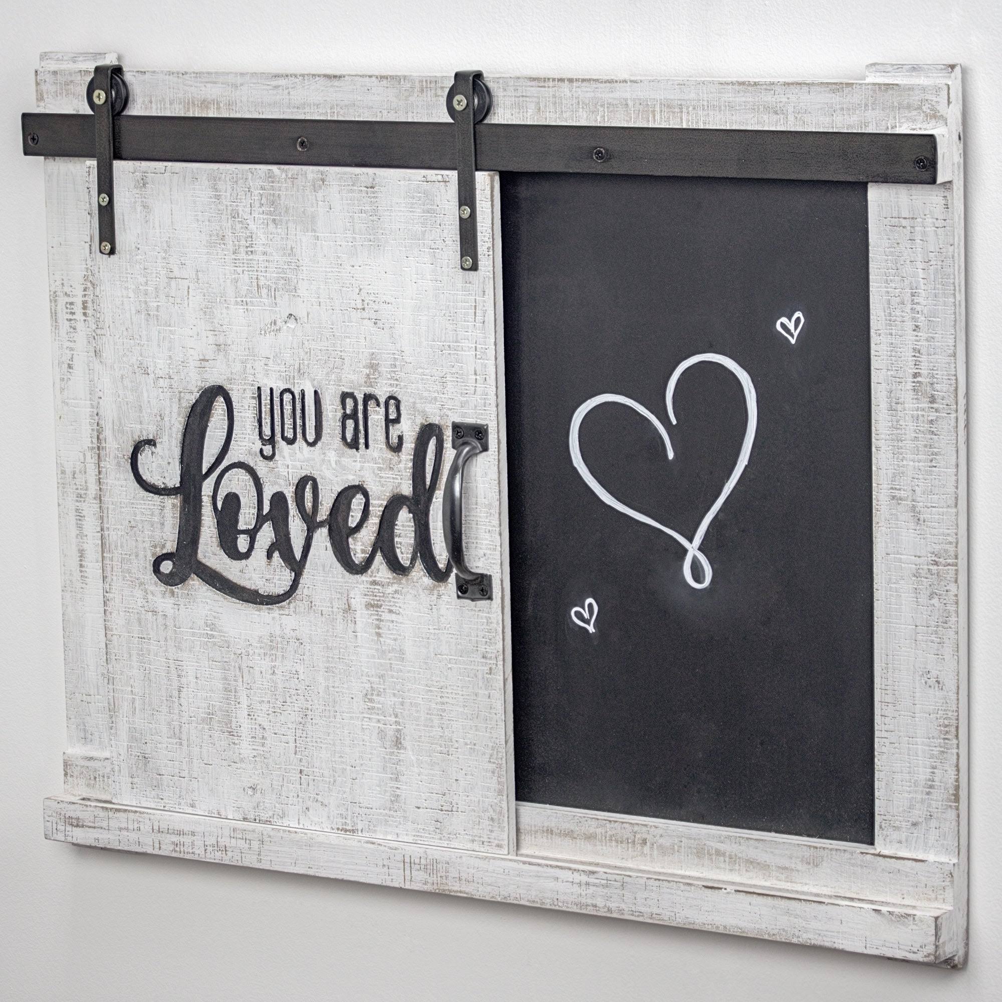 White Wall Mounted Chalkboard Message Board F952