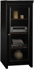 Antique Black Audio Cabinet with 2 Adjustable Shelves O823004