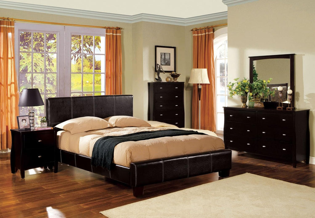 Espresso Finish Queen Platform Bed V485932