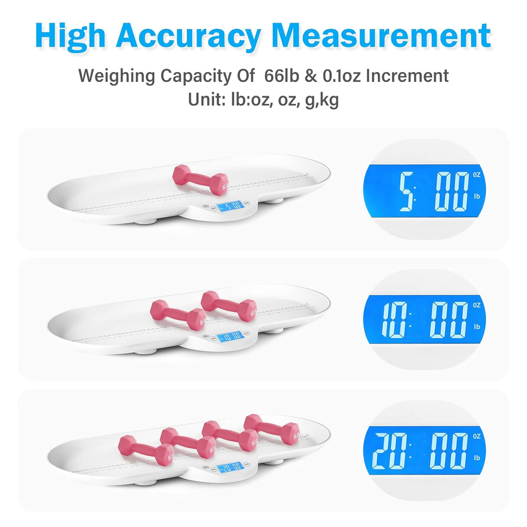 Pack of 2 Digital Baby Scale with Hold Function, LCD Display, ± 0.1oz D4459