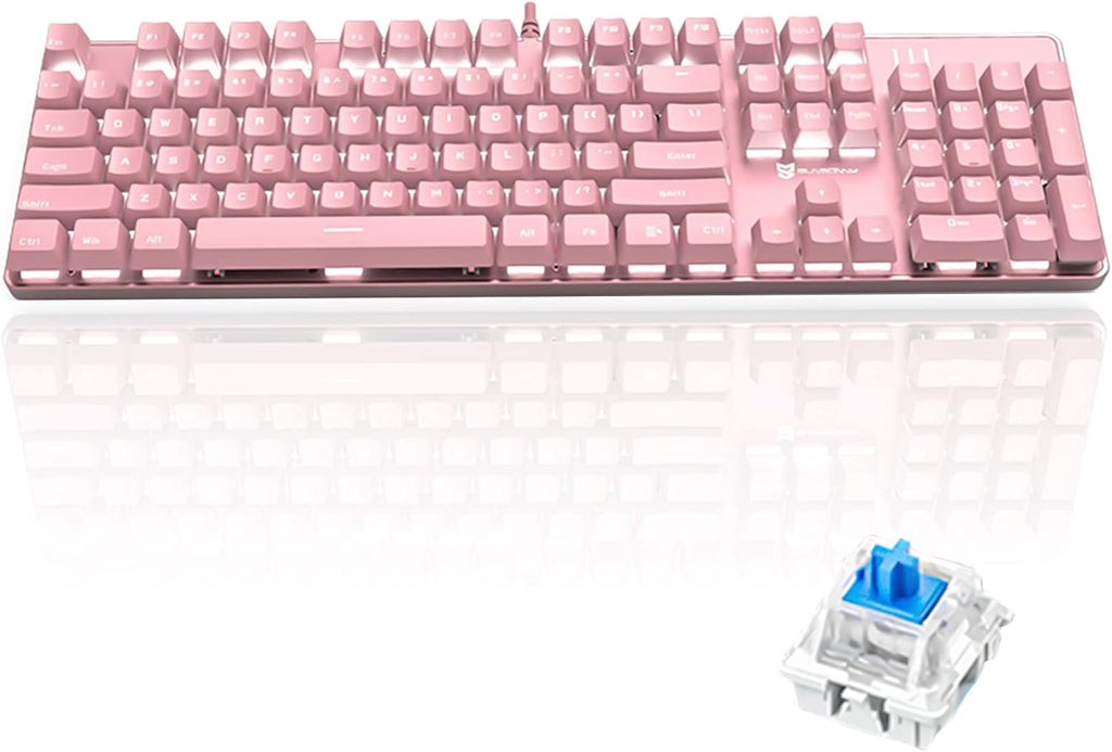Compact Wired Mechanical Gaming Keyboard with Blue Switches H945375
