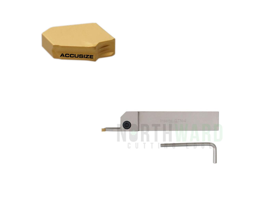 3/8'' x 1/2'' Heavy Duty Indexable Grooving/Parting Holder with 11 Tin Coated Carbide Inserts U291463