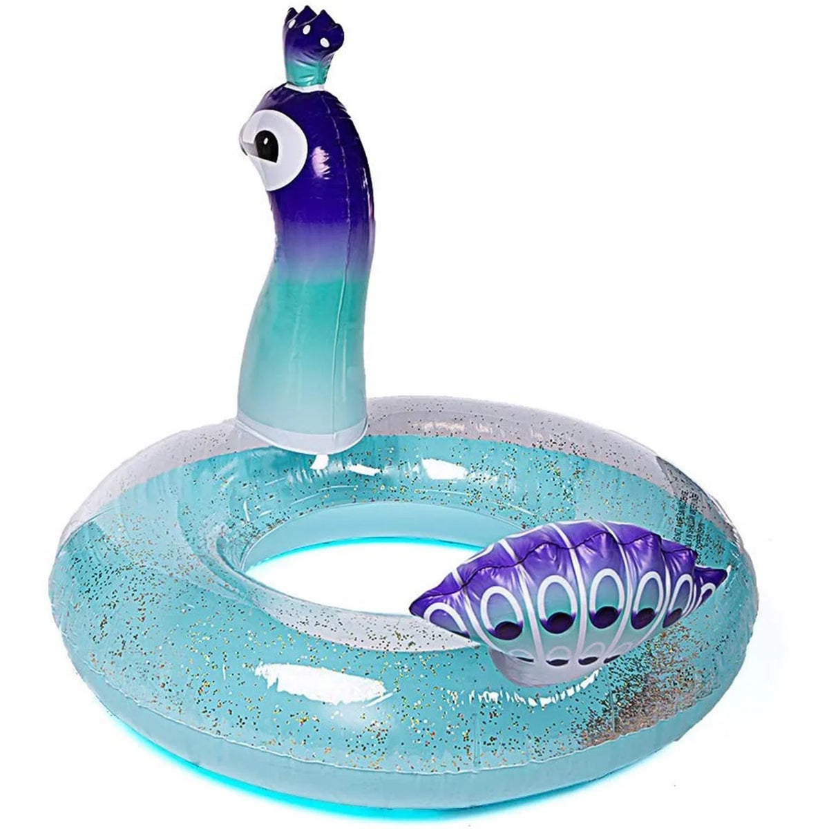 48" Peacock Pool Float Glitter Inflatable Swim Ring R910