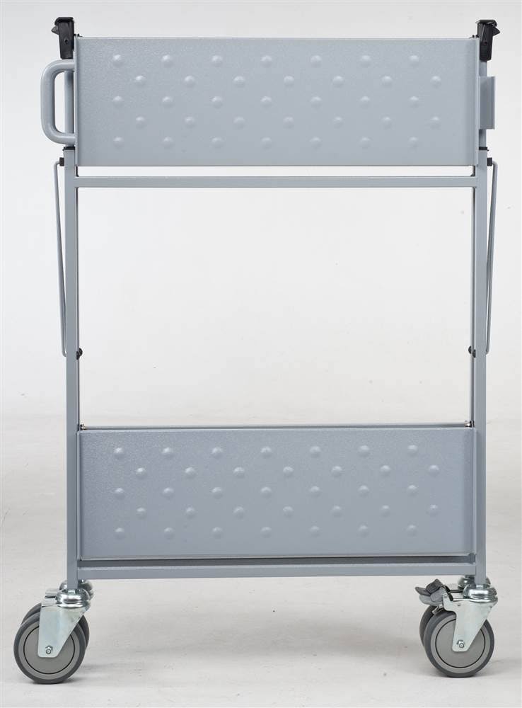 Gray 2-Shelf Folding Swivel Caster Carts W2627